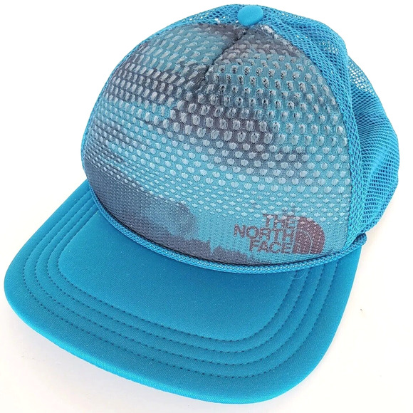 The North Face Flash Dry Snapback Adjustable Mesh Rope Hat Hiking Cap Blue Adult - Picture 1 of 6